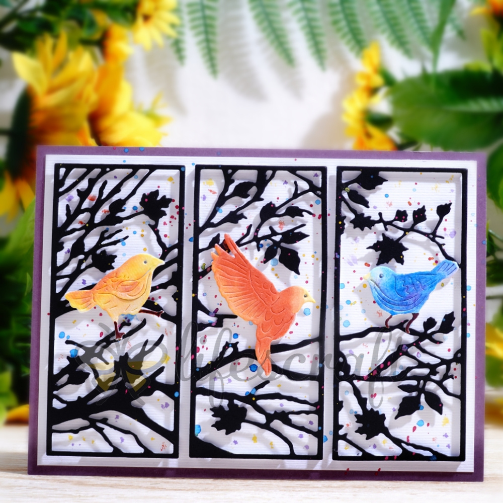 Lifescraft Three Parrots in the Window Frame Metal Cutting Dies