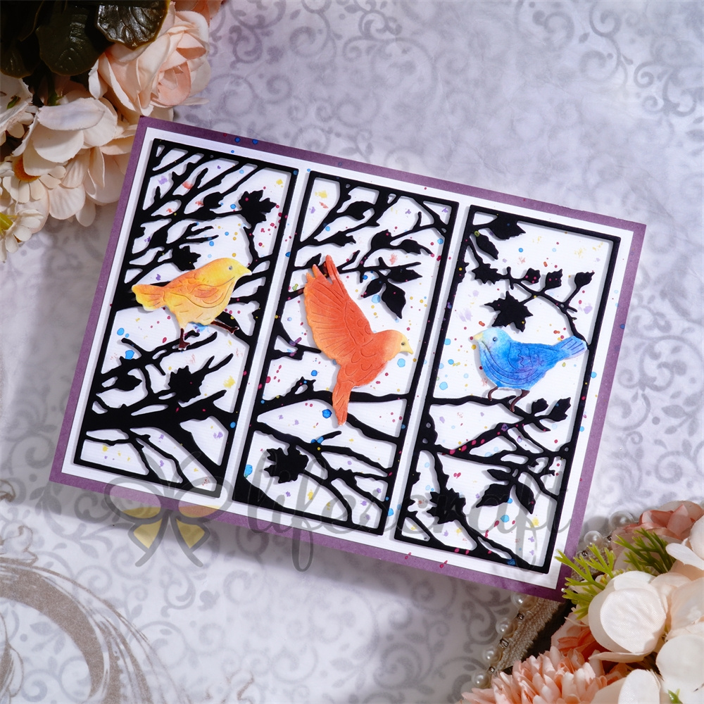 Lifescraft Three Parrots in the Window Frame Metal Cutting Dies