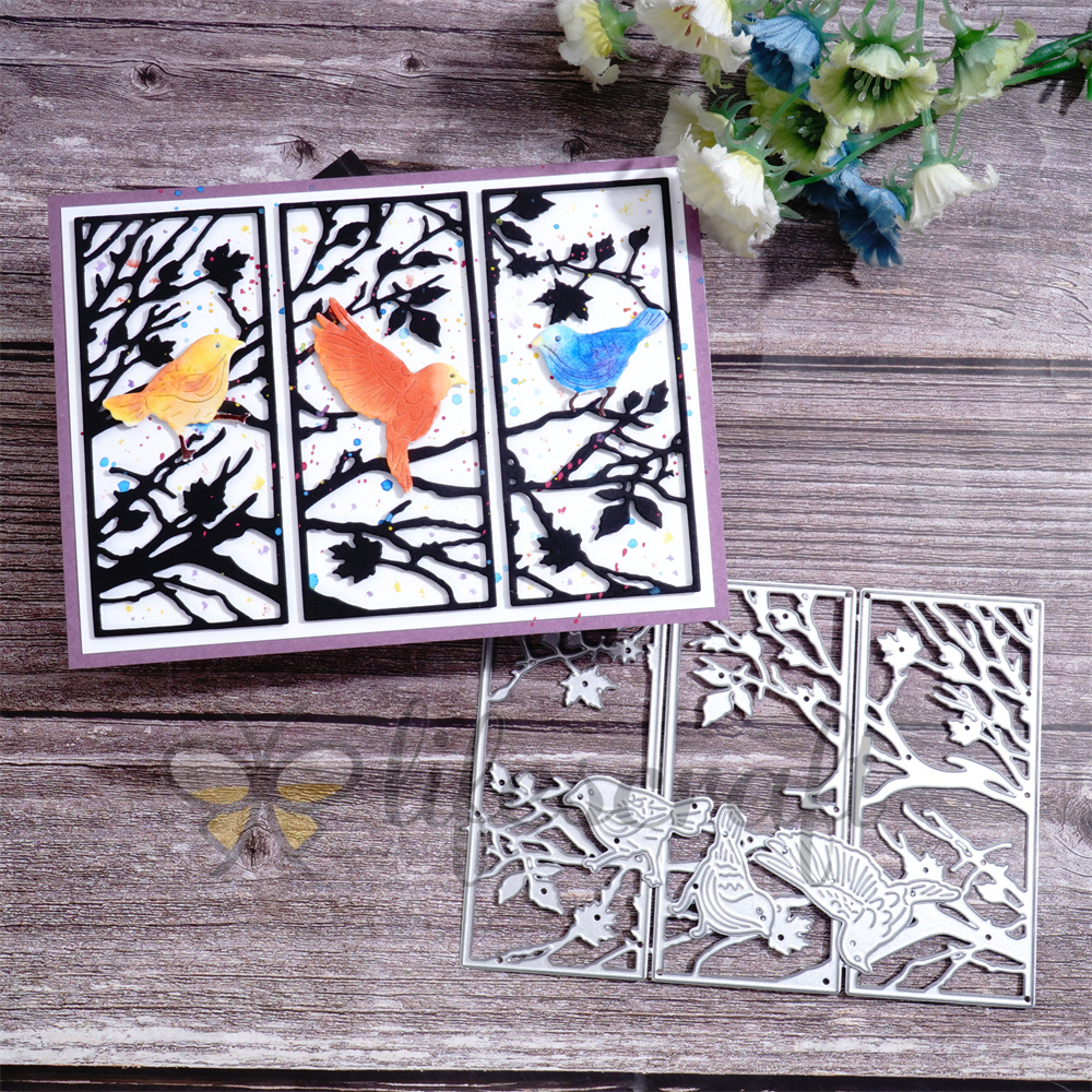 Lifescraft Three Parrots in the Window Frame Metal Cutting Dies