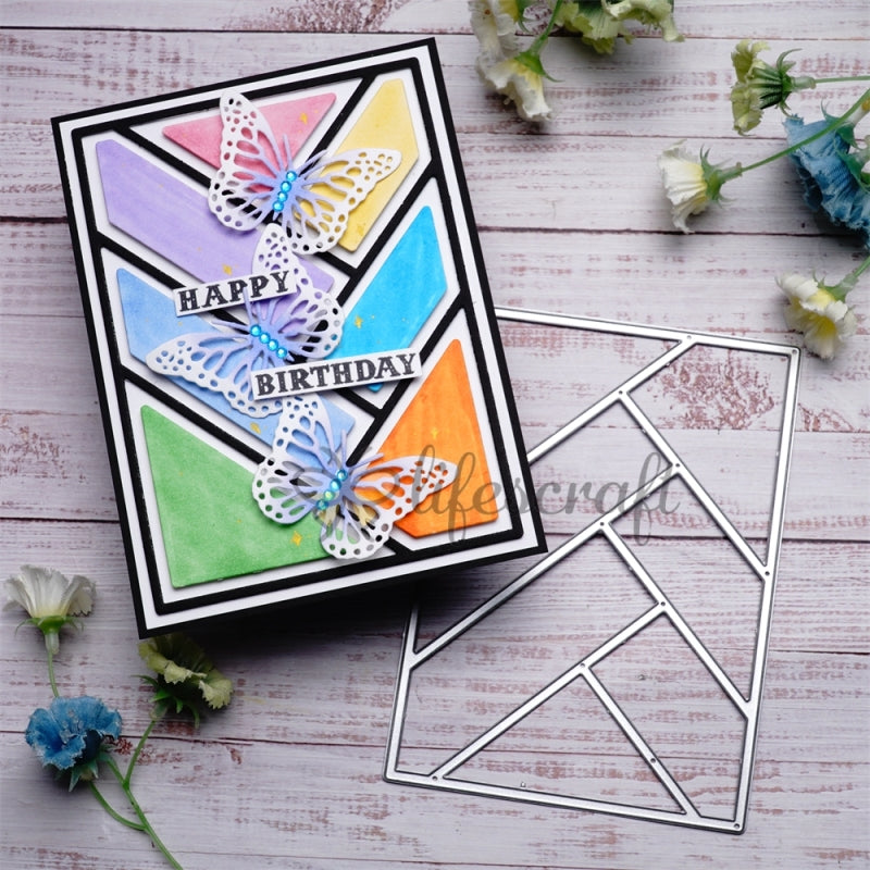 Lifescraft Geometric Line Splicing Rectangular Background Board Dies