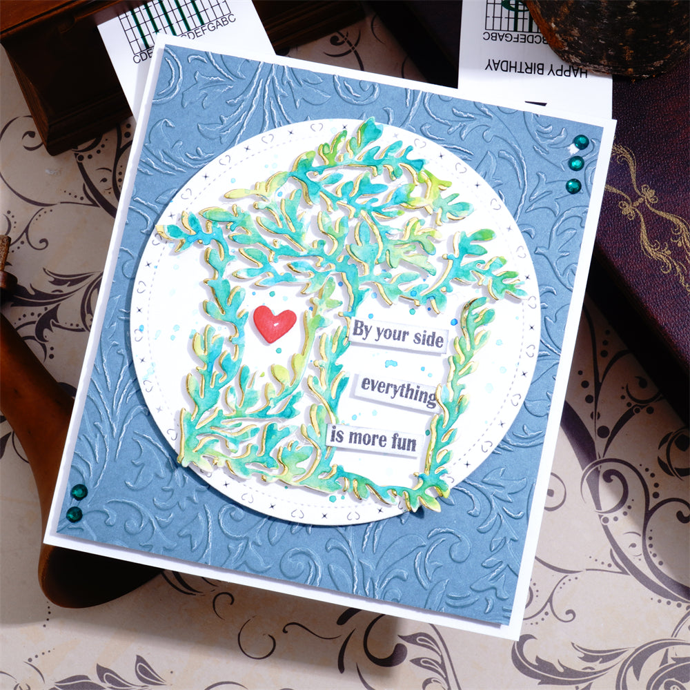 Lifescraft House Shape Leaves Background Cutting Dies