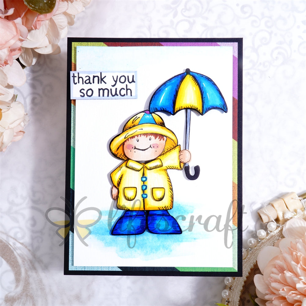 Lifescraft Little Boy holding Umbrella Metal Cutting Dies