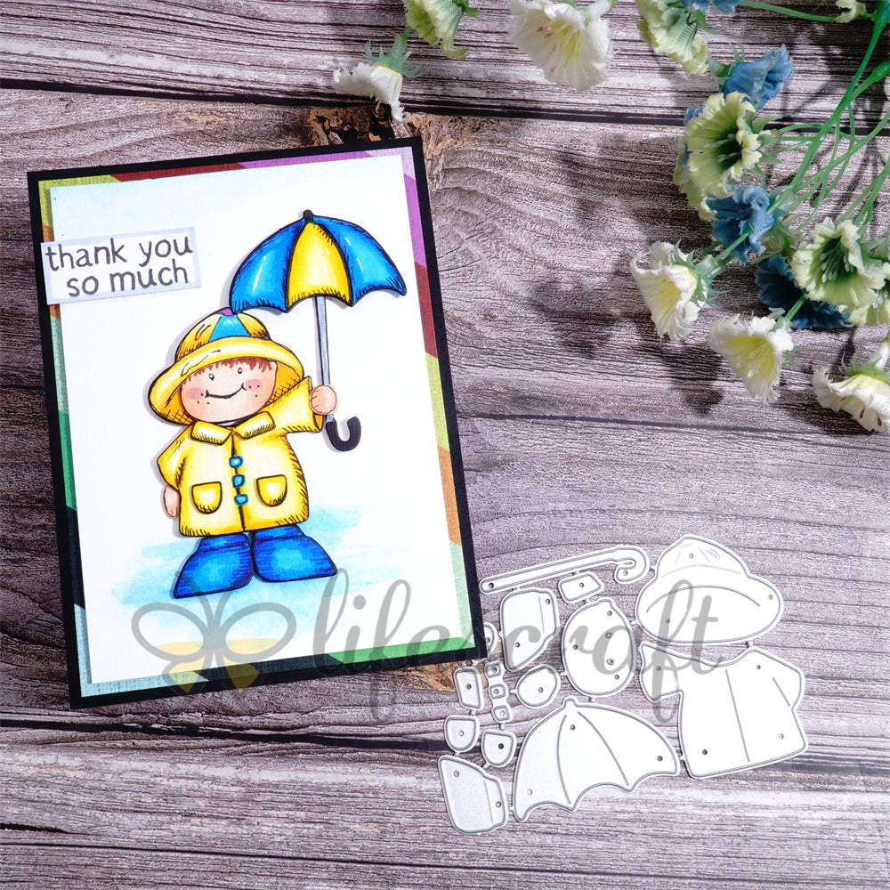 Lifescraft Little Boy holding Umbrella Metal Cutting Dies