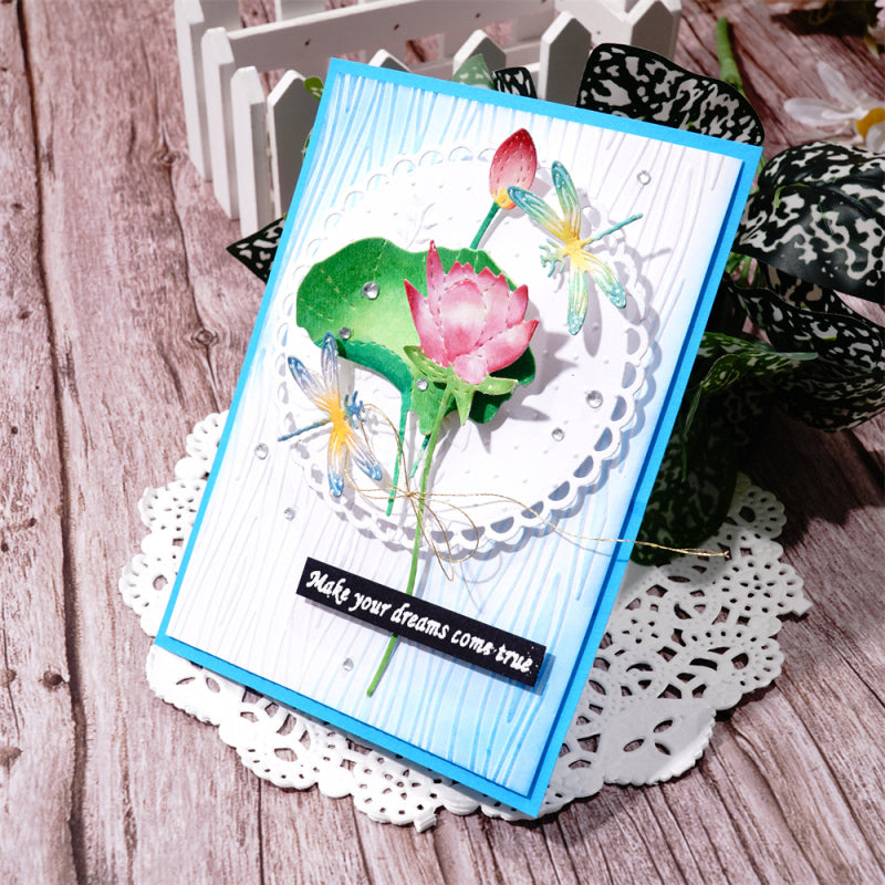 Lotus & Lotus Leaves Metal Cutting Dies – DIY Scrapbooking Card Making Craft Stencil