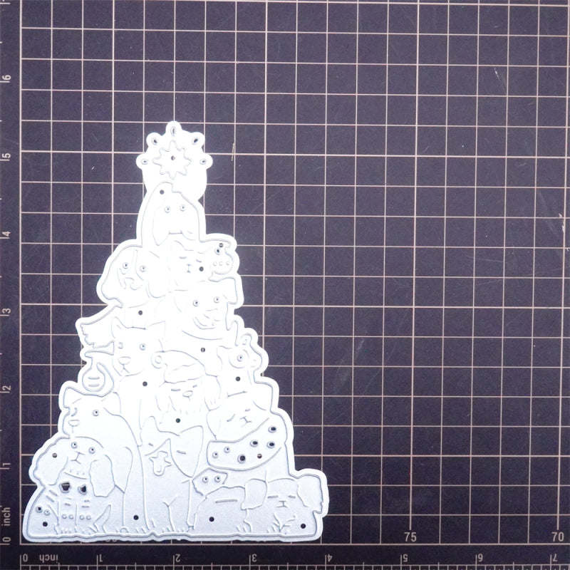 Lifescraft Stacked Puppies Christmas Tree Cutting Dies