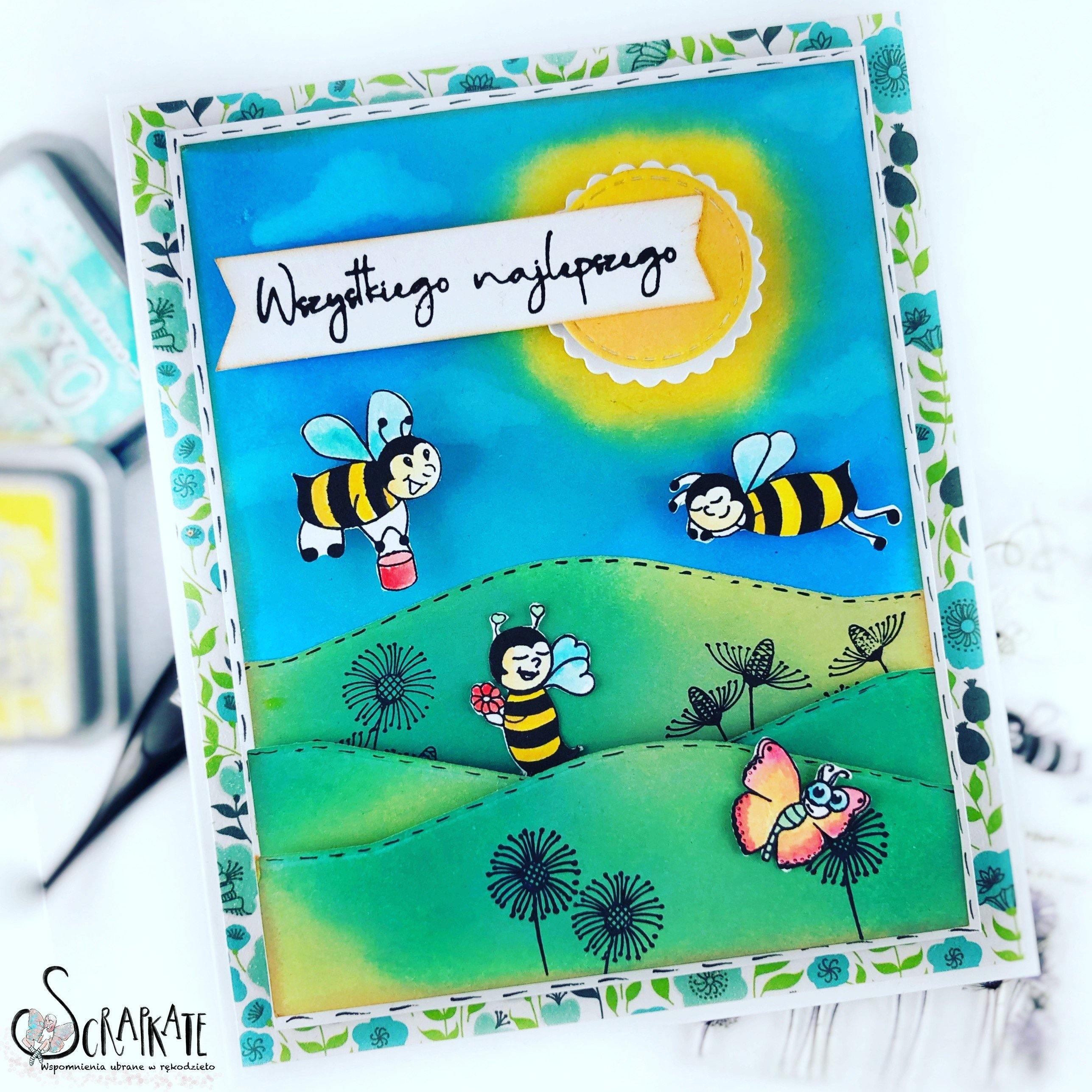 Bee Picking Nectar Stamps - Inlovearts