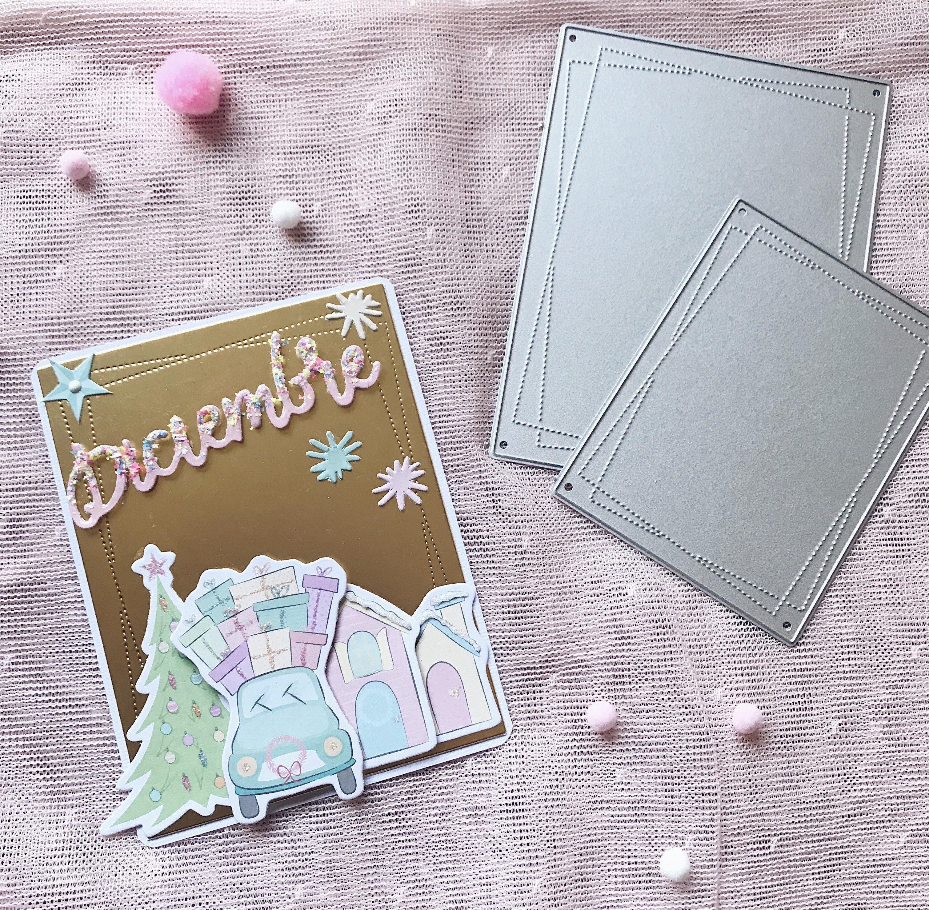 Stitched Embossing Backdrop Dies - Inlovearts