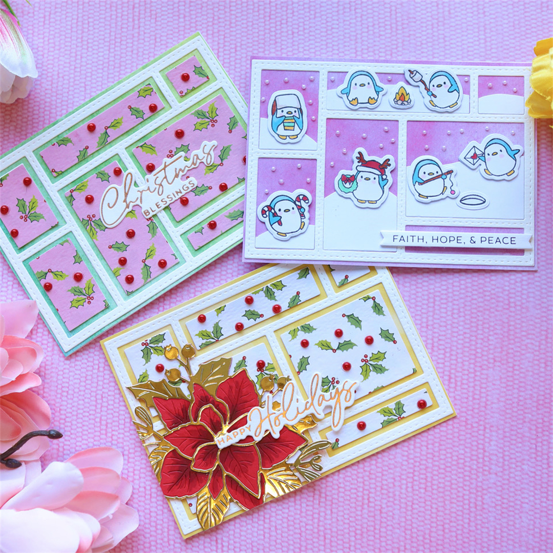 Lifescraft Separated Rectangular Grid Backgound Board Metal Cutting Dies