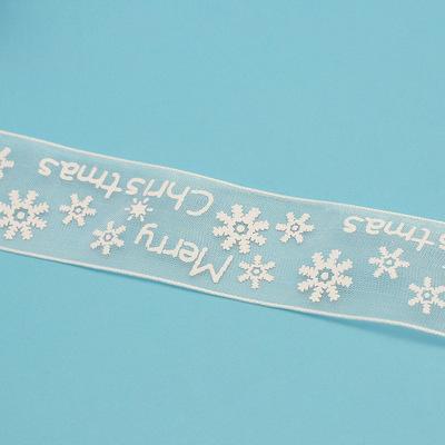 Chiffon Printed Christmas Ribbon Handmade DIY Letter Ribbon - lifescraft