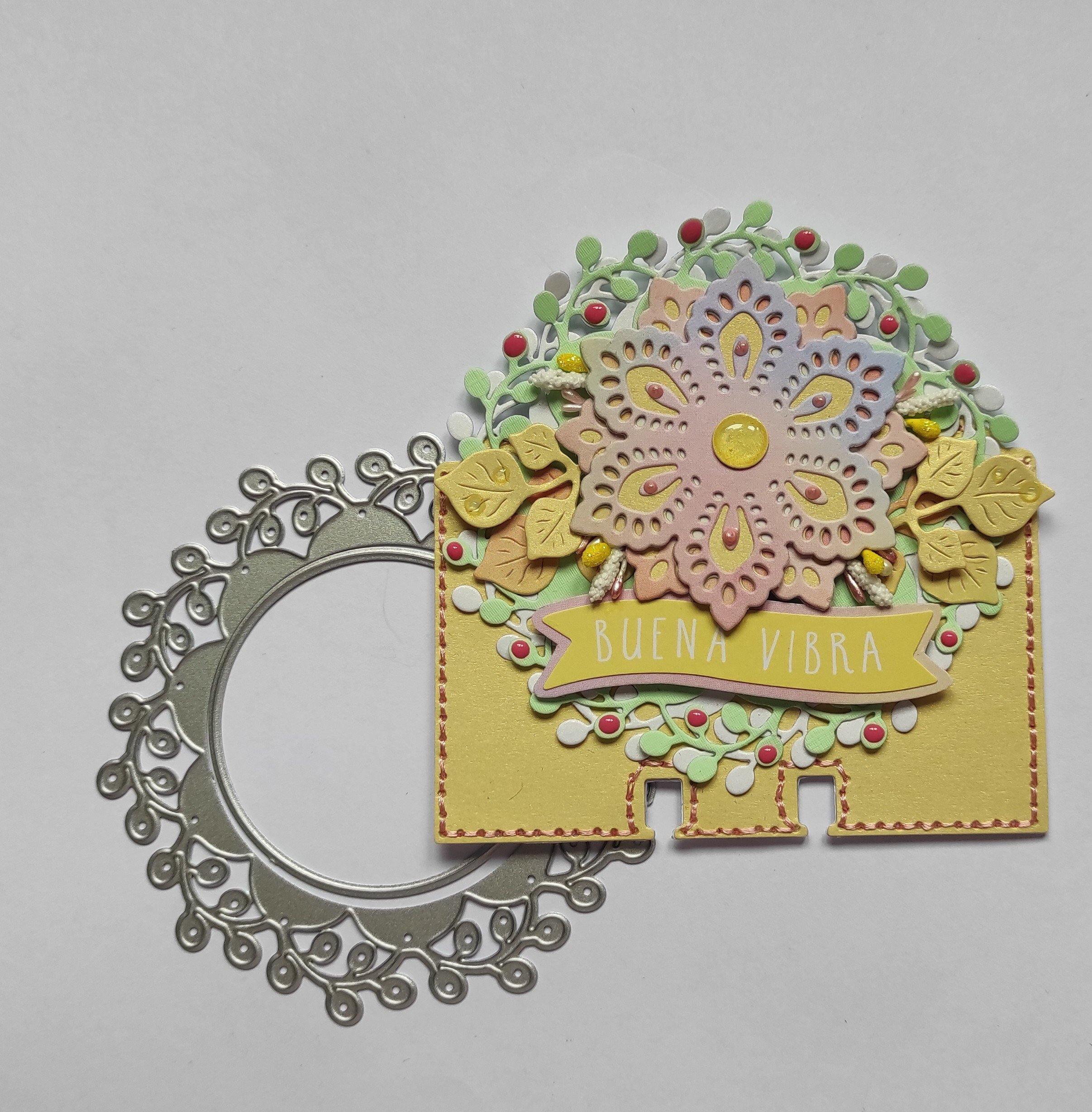 Floral Branches Lace Frame Decor Dies - Inlovearts