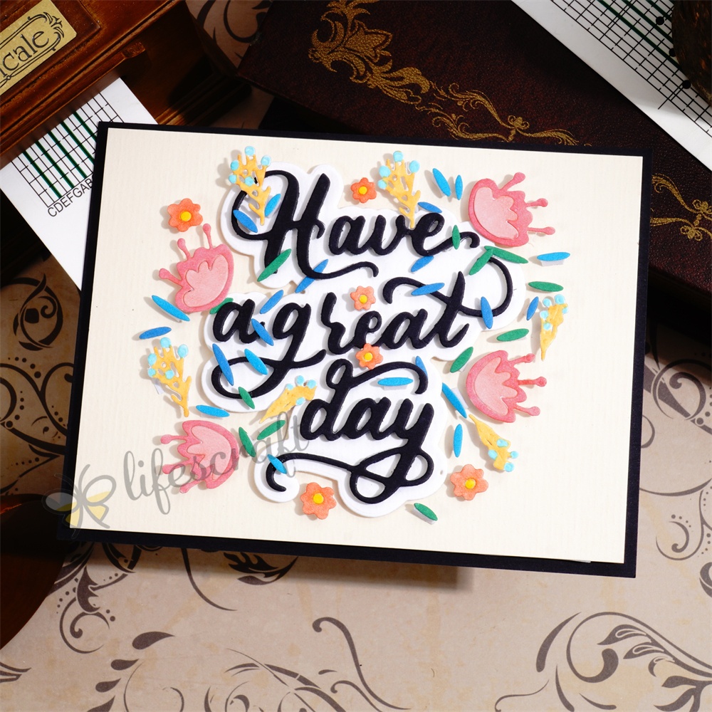 Lifescraft Have a Great Day Background Board Metal Cutting Dies