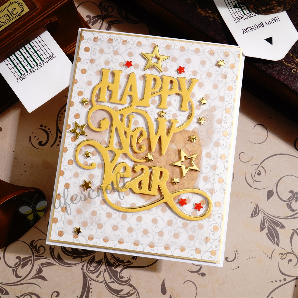 Lifescraft Happy New Year Stars Metal Cutting Dies