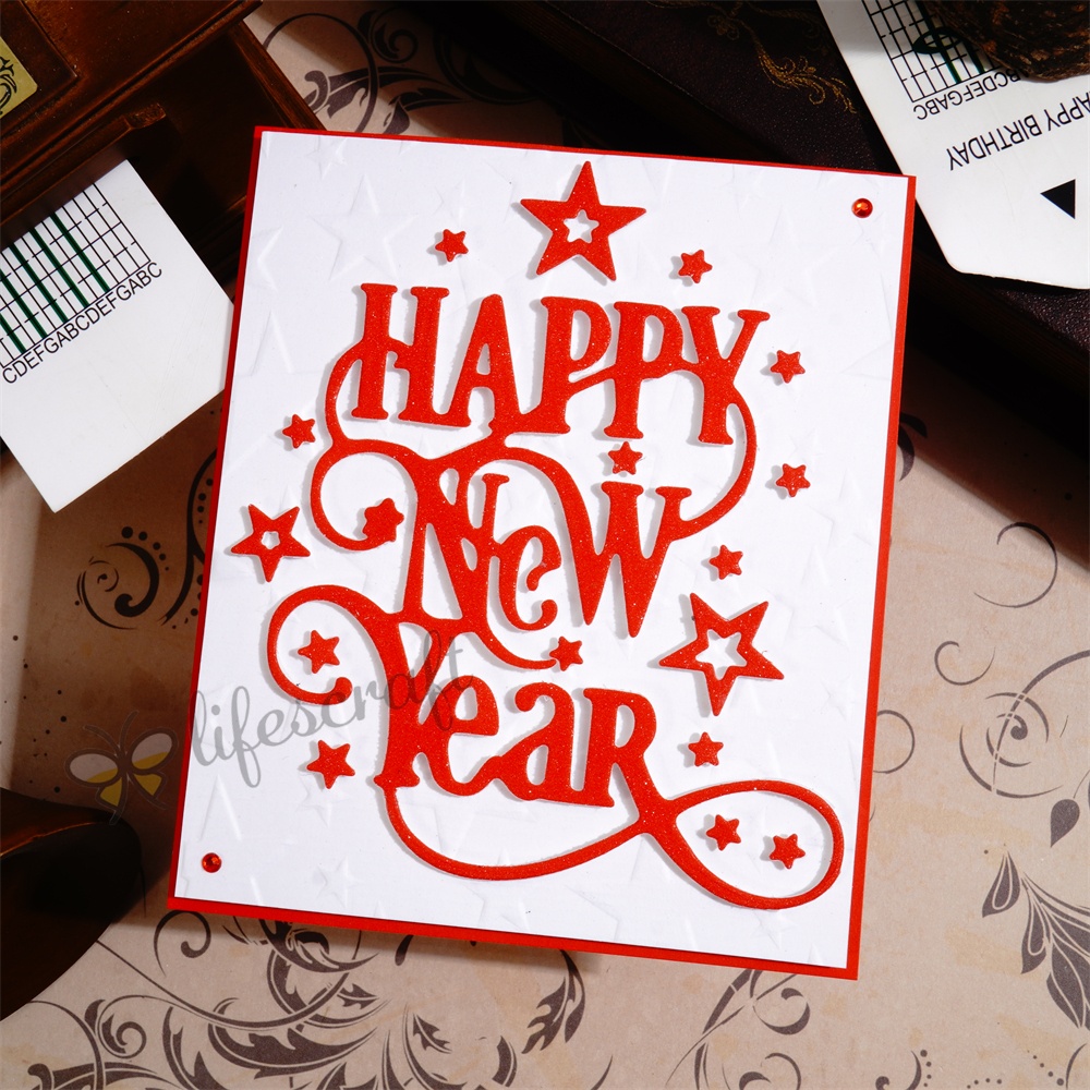 Lifescraft Happy New Year Stars Metal Cutting Dies