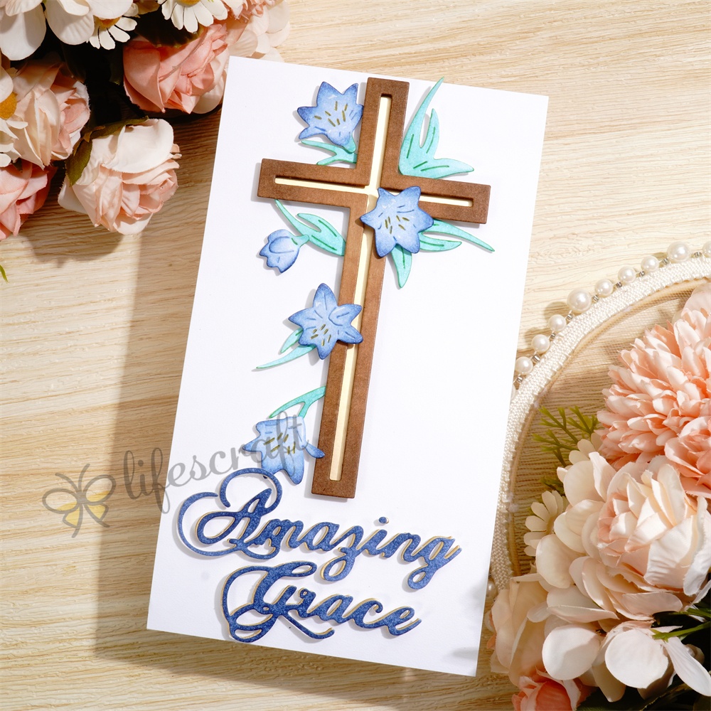 Lifescraft Cross and Roses Metal Cutting Dies