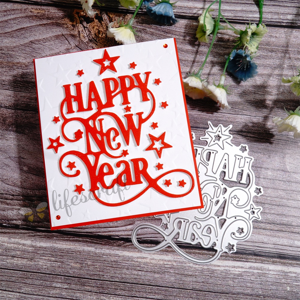 Lifescraft Happy New Year Stars Metal Cutting Dies