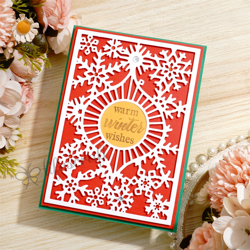 Lifescraft Christmas Flower Background Metal Cutting Dies