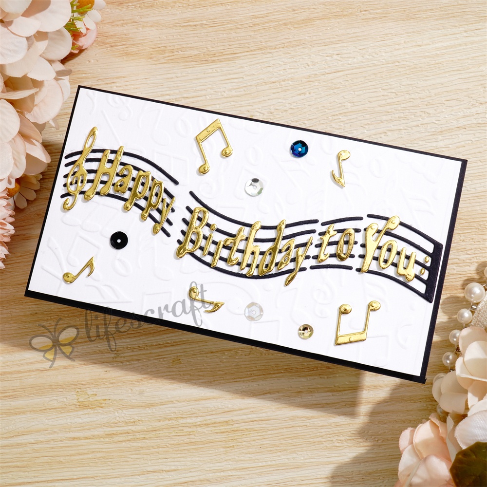 Lifescraft Happy Birthday to You Musical Symbols Metal Cutting Dies