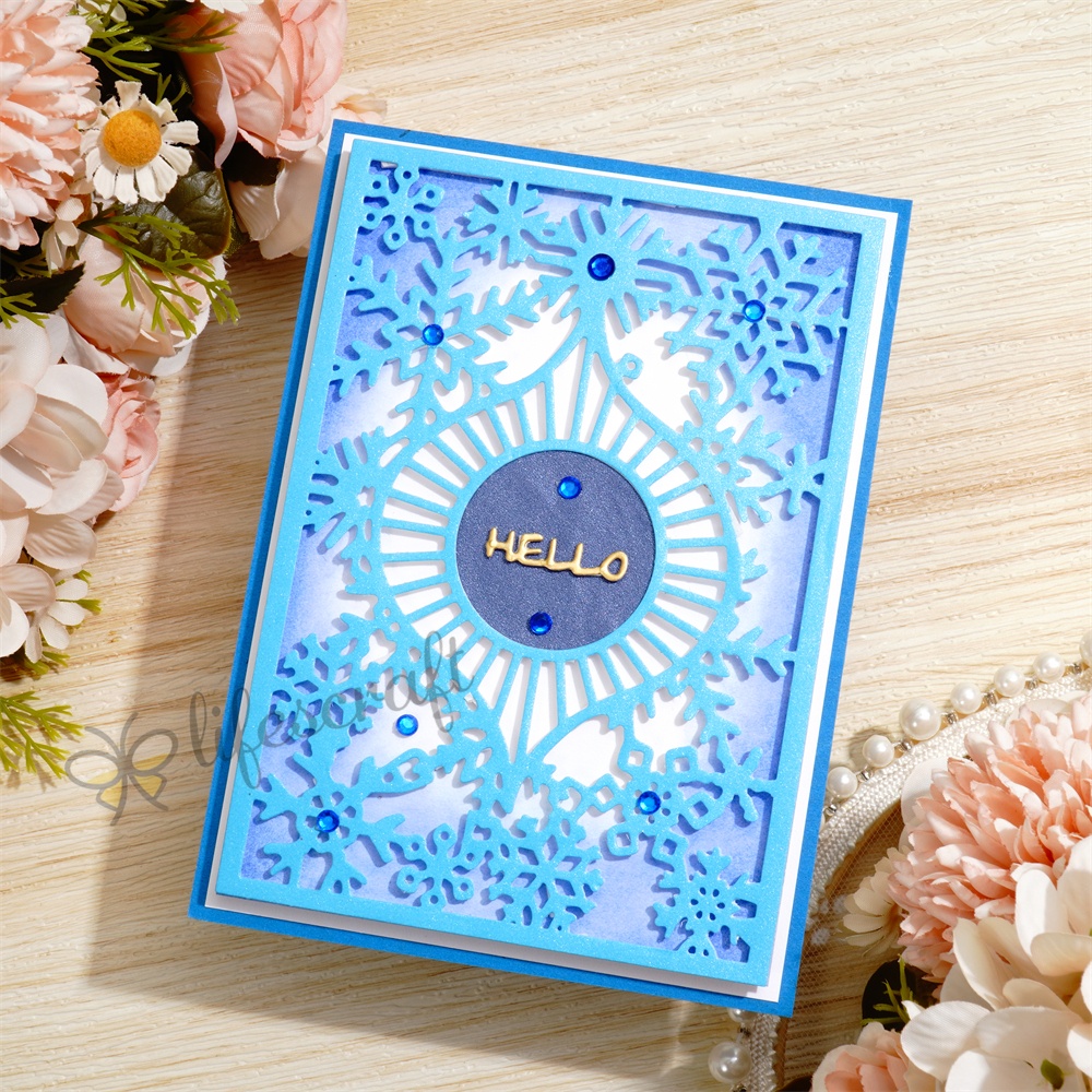 Lifescraft Christmas Flower Background Metal Cutting Dies