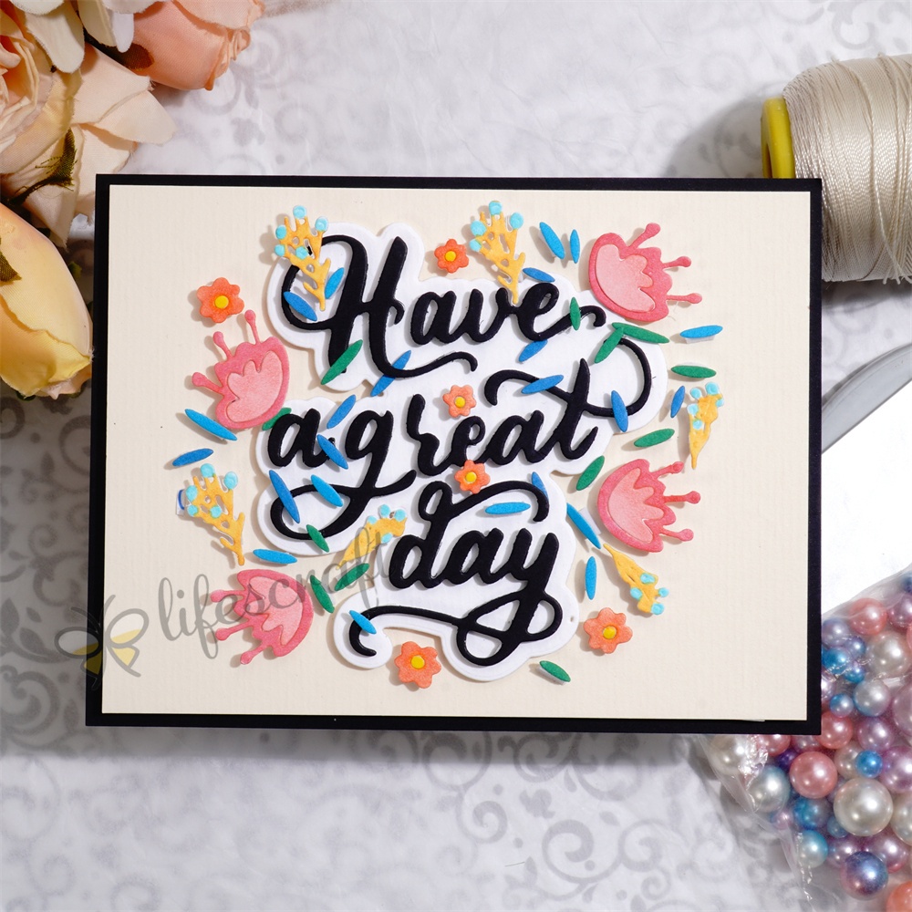 Lifescraft Have a Great Day Background Board Metal Cutting Dies