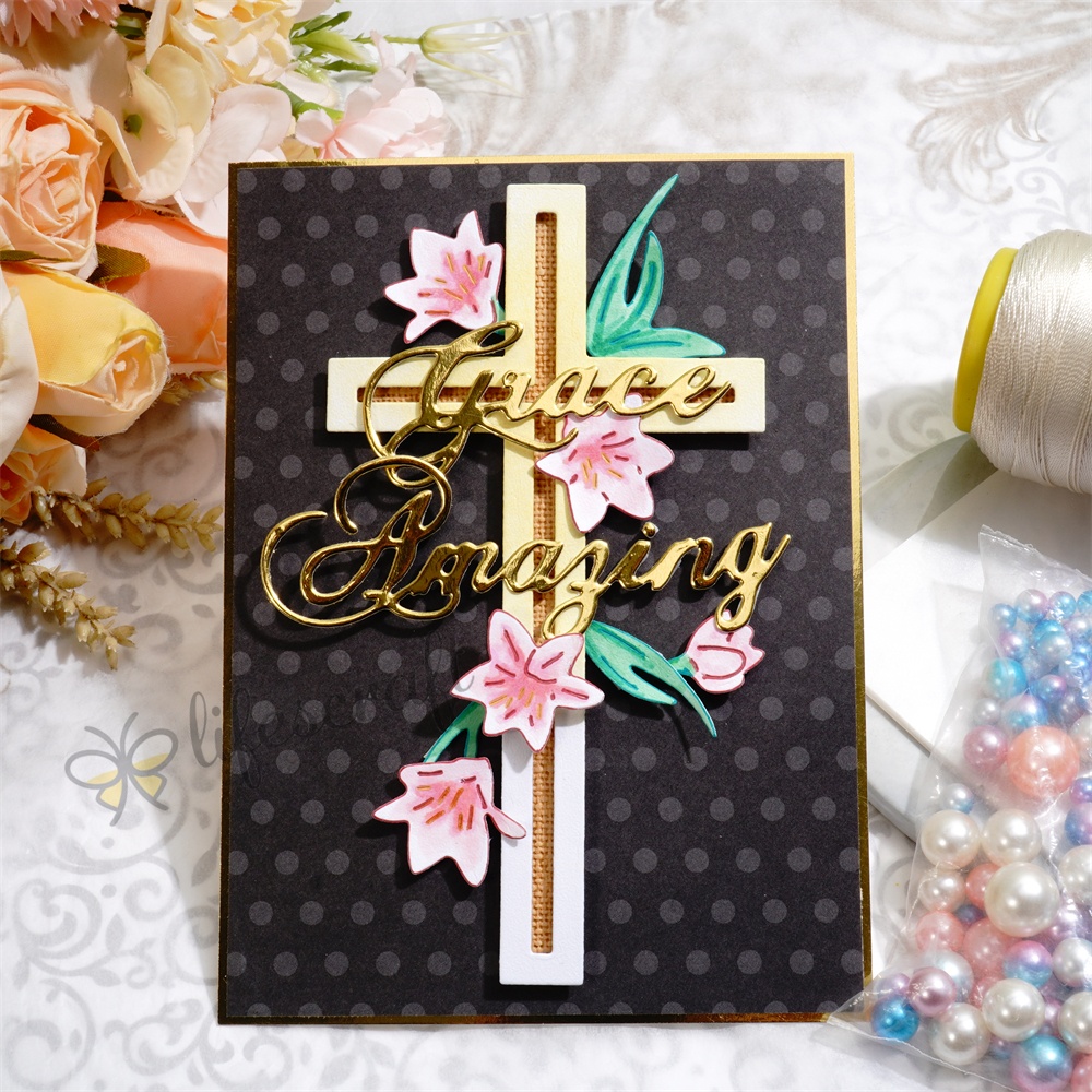 Lifescraft Cross and Roses Metal Cutting Dies