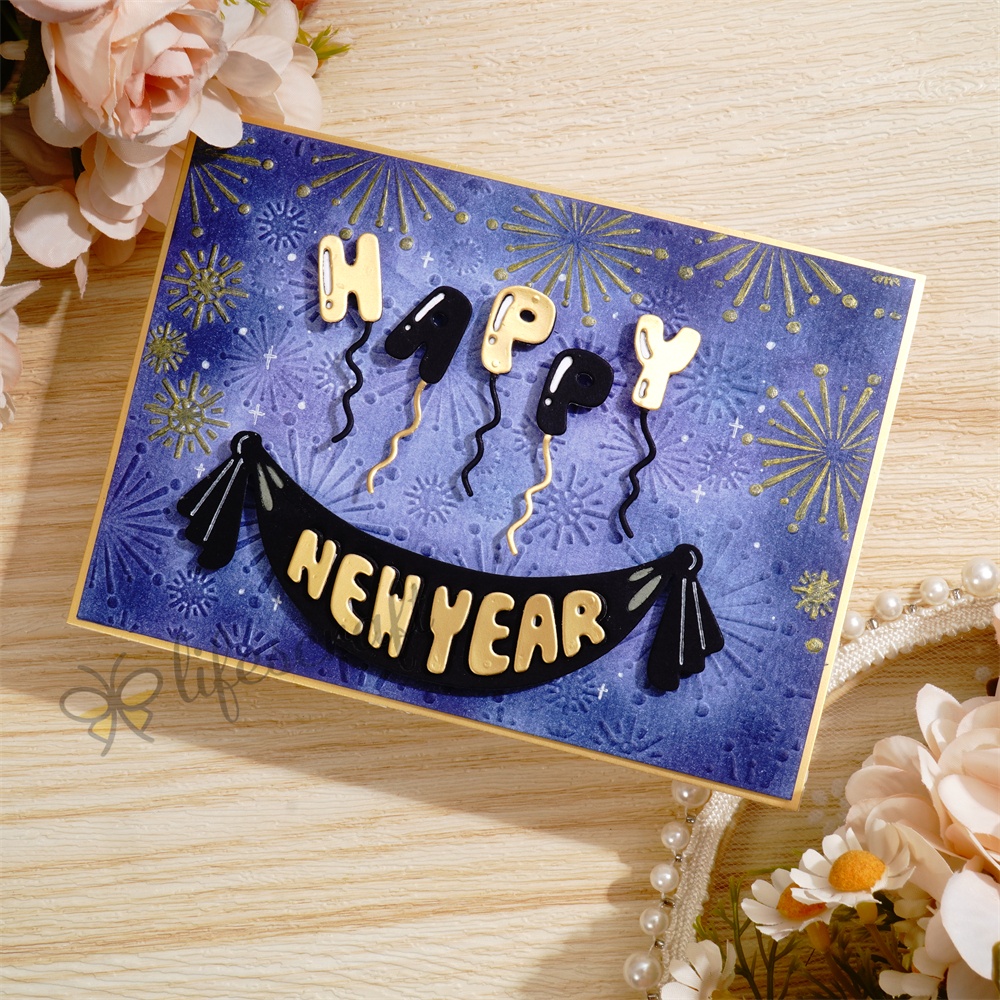 Lifescraft Happy New Year Metal Cutting Dies