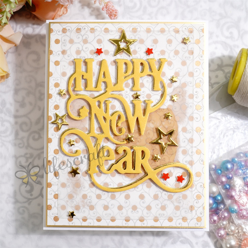 Lifescraft Happy New Year Stars Metal Cutting Dies