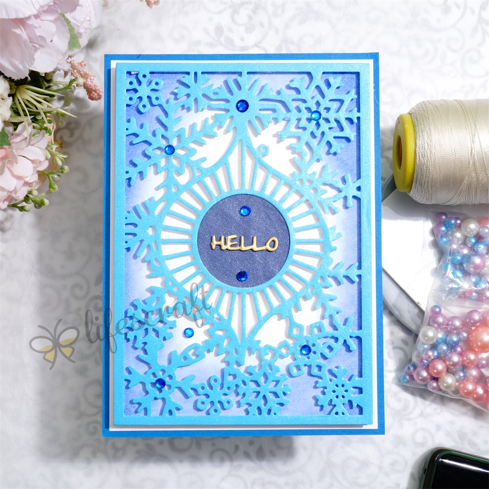 Lifescraft Christmas Flower Background Metal Cutting Dies