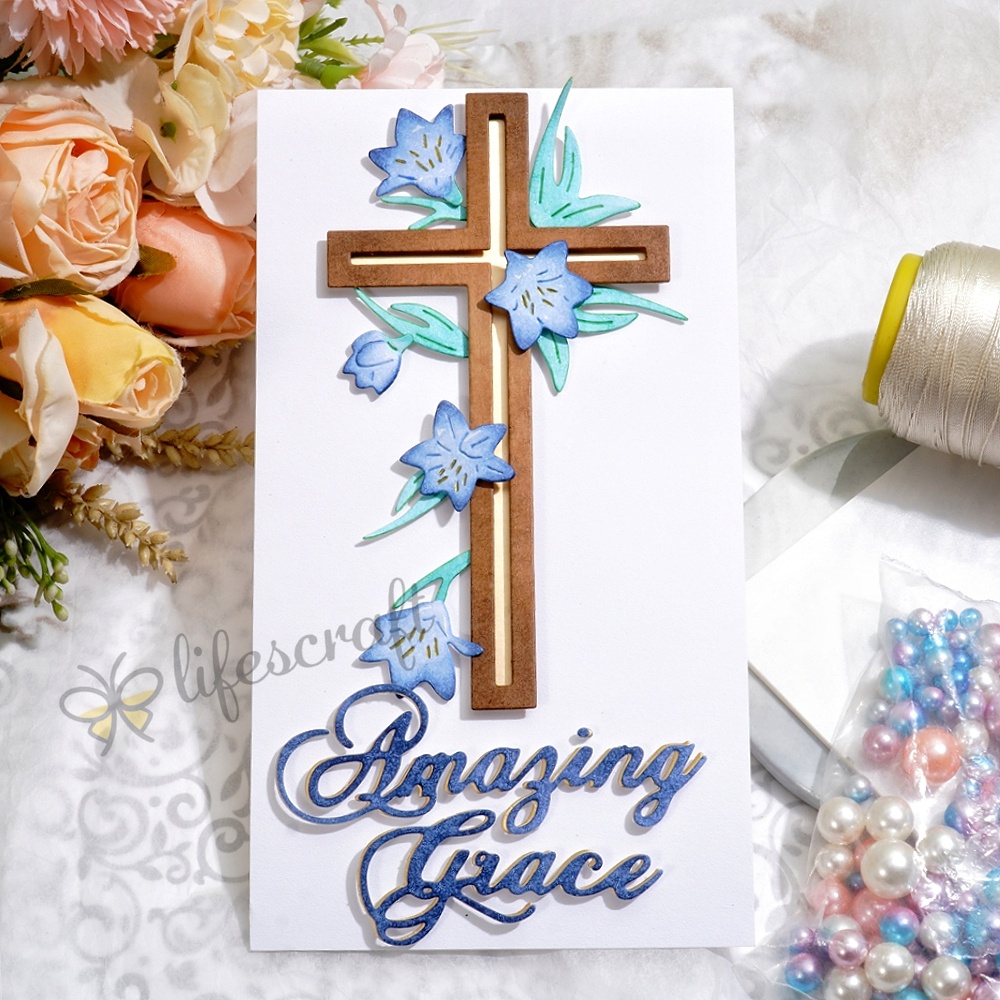 Lifescraft Cross and Roses Metal Cutting Dies