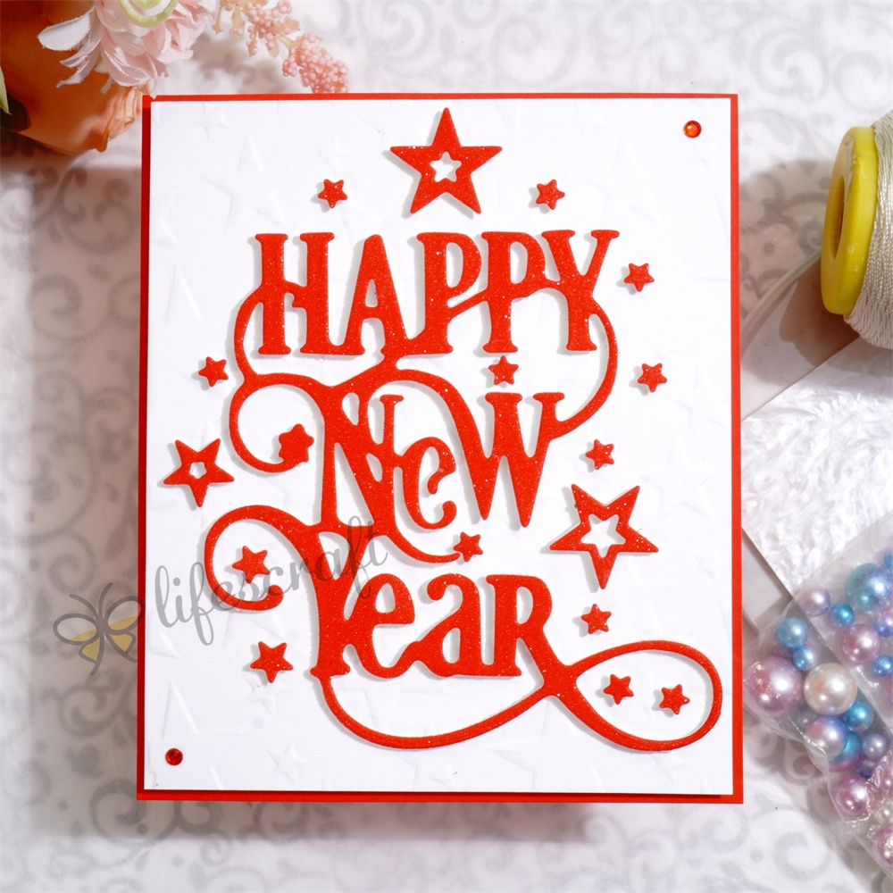 Lifescraft Happy New Year Stars Metal Cutting Dies