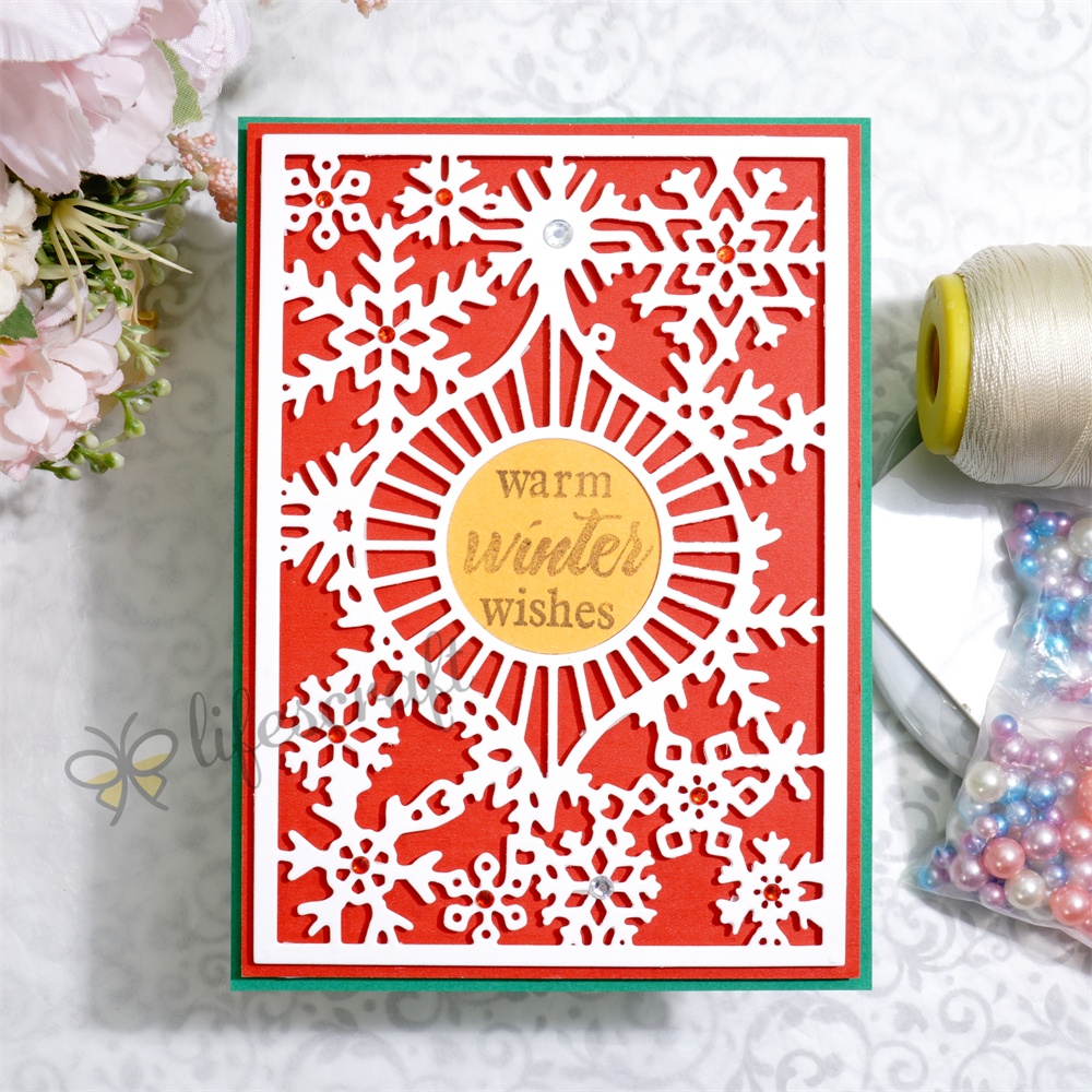 Lifescraft Christmas Flower Background Metal Cutting Dies