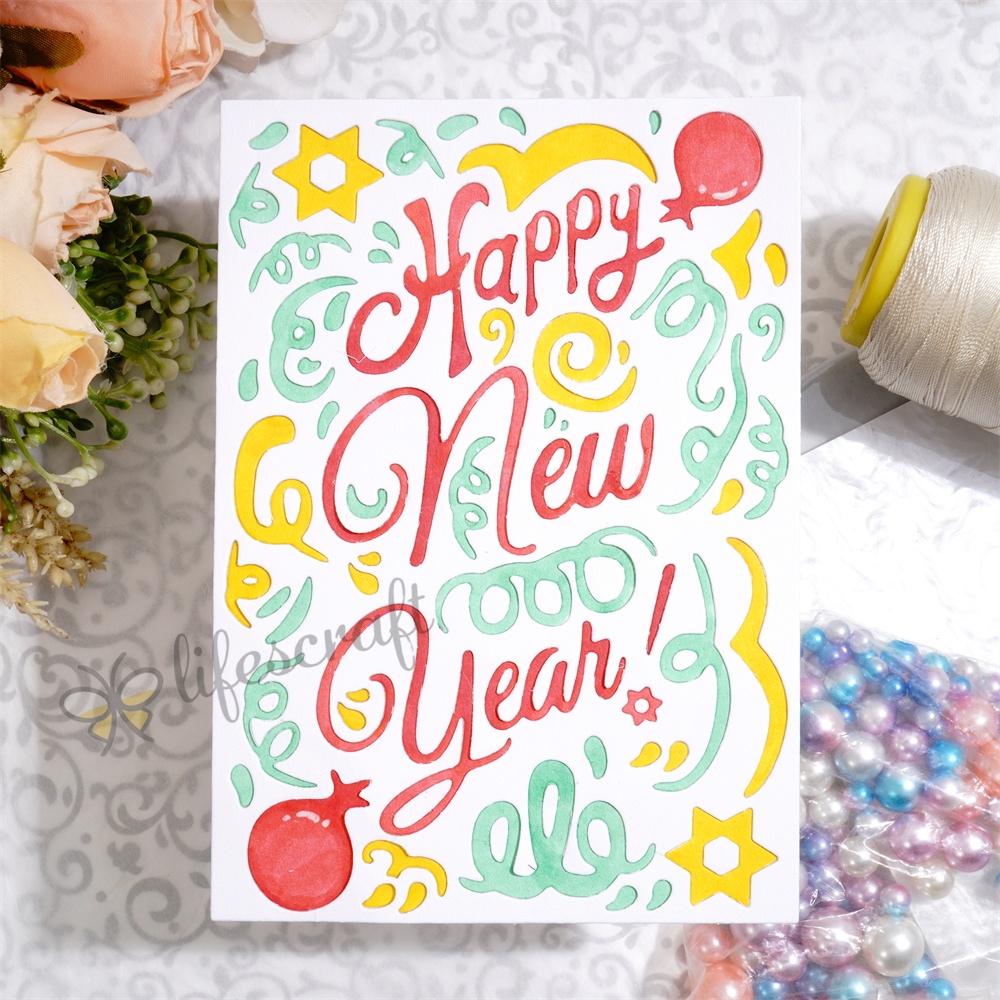 Lifescraft Celebrating Happy New Year Metal Cutting Dies