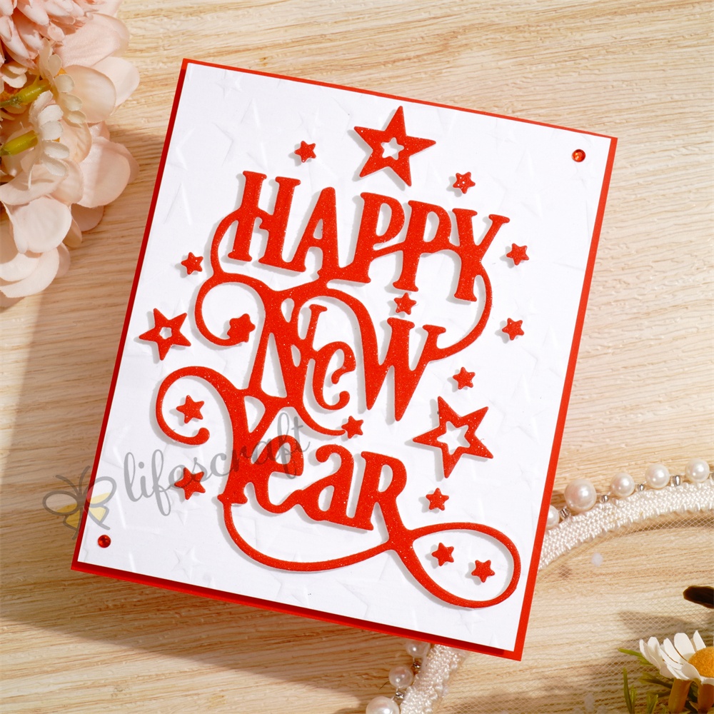 Lifescraft Happy New Year Stars Metal Cutting Dies
