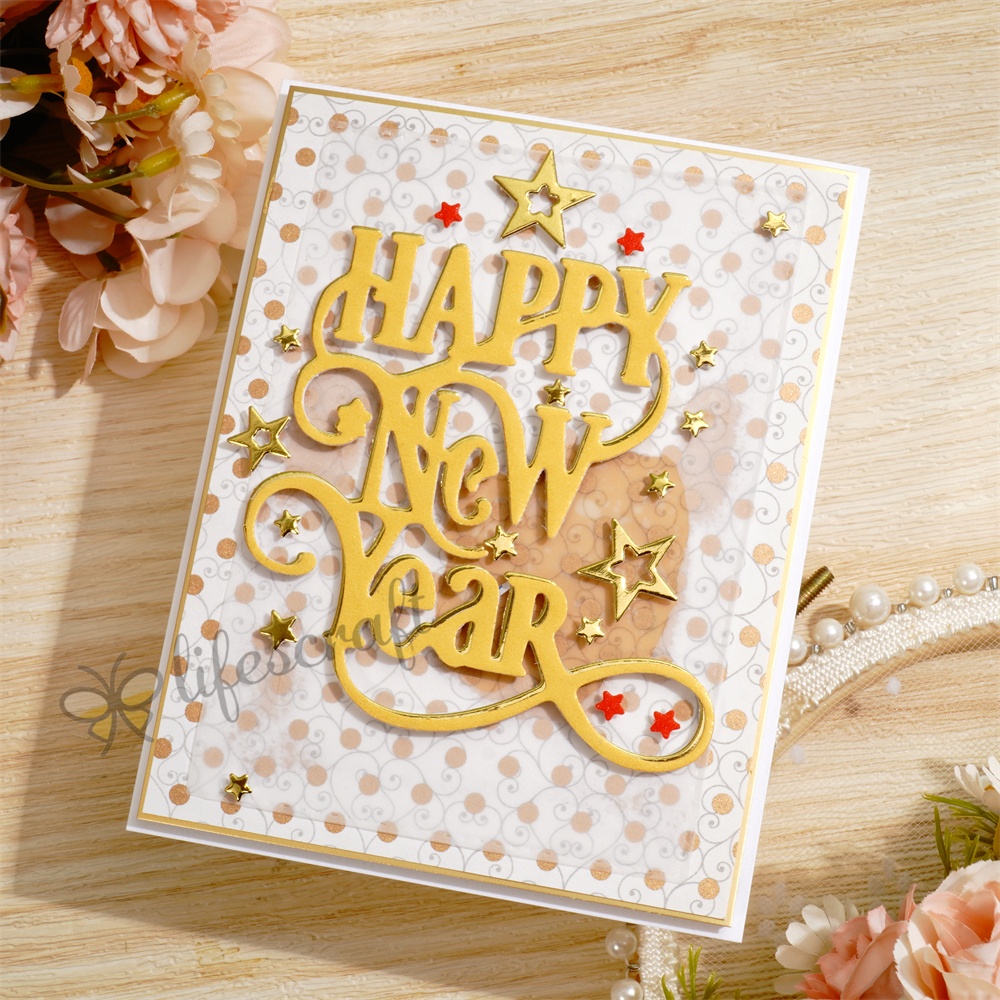 Lifescraft Happy New Year Stars Metal Cutting Dies