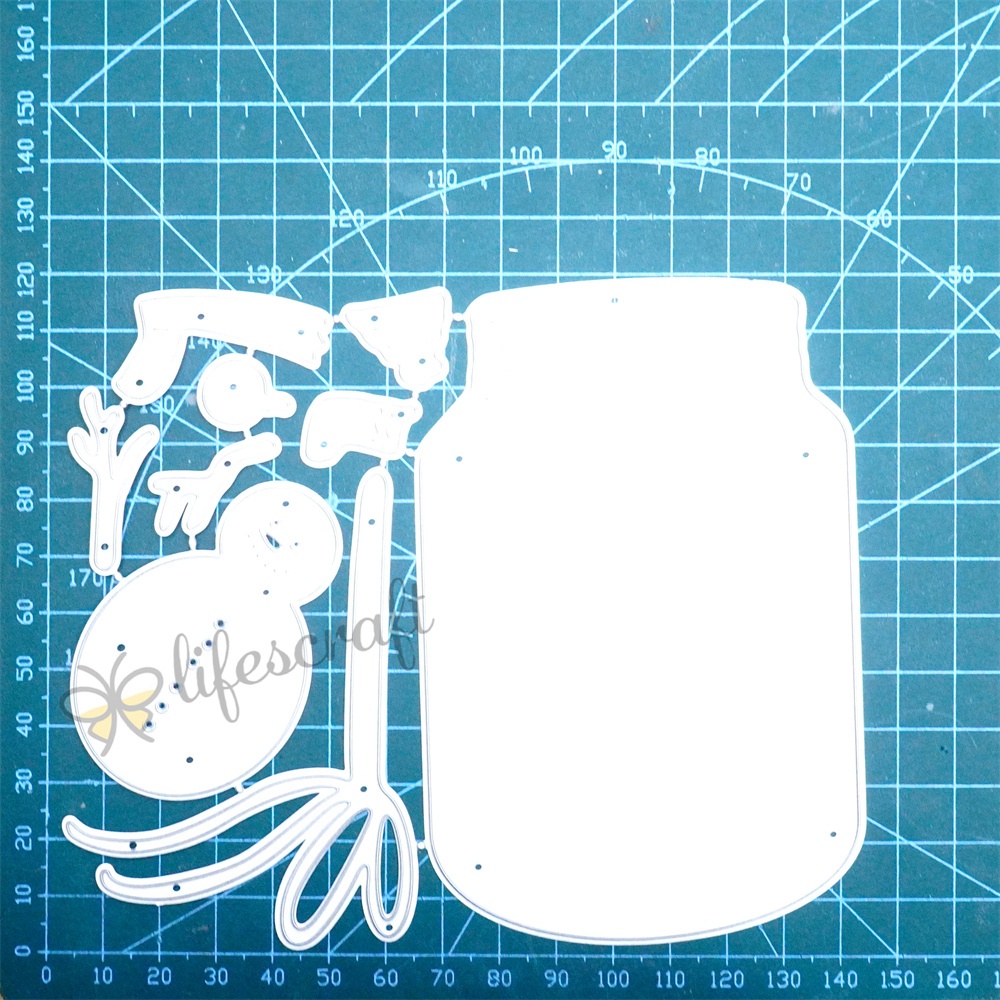 Lifescraft Snowman Glass Bottle Metal Cutting Dies