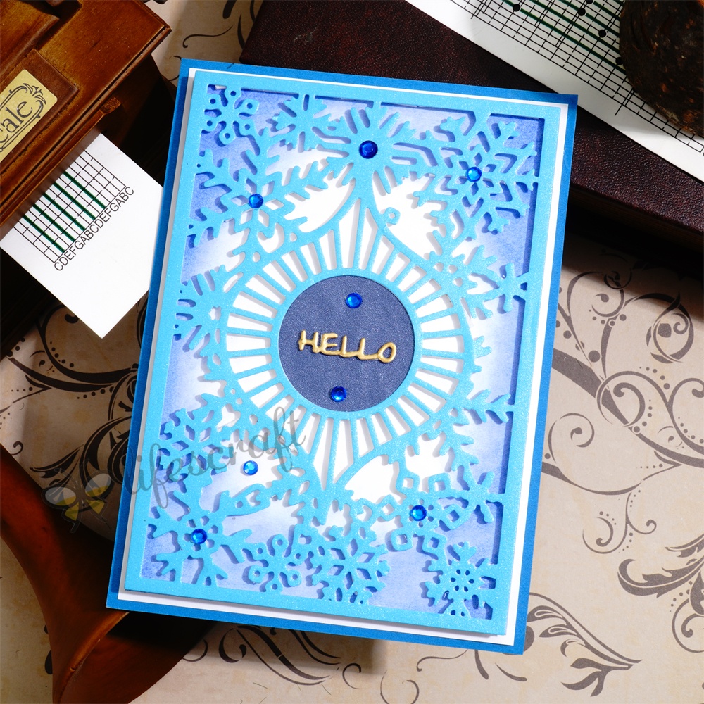 Lifescraft Christmas Flower Background Metal Cutting Dies