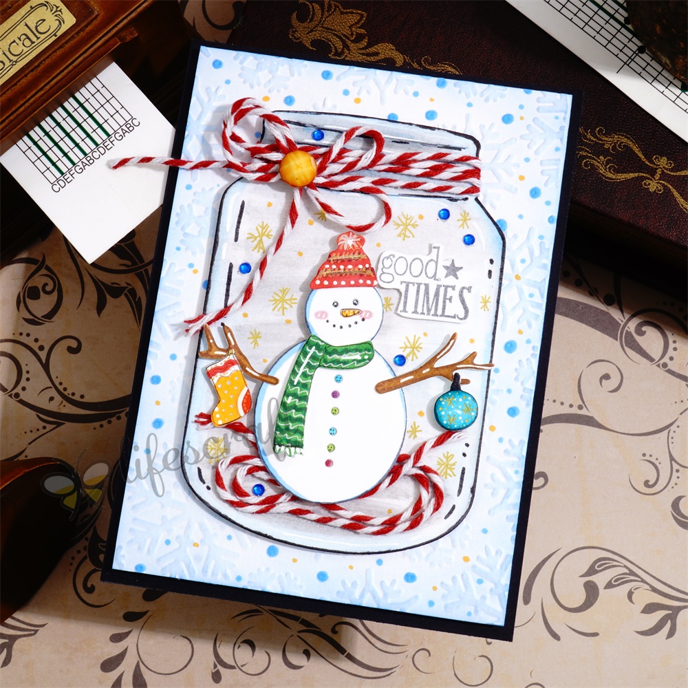 Lifescraft Snowman Glass Bottle Metal Cutting Dies