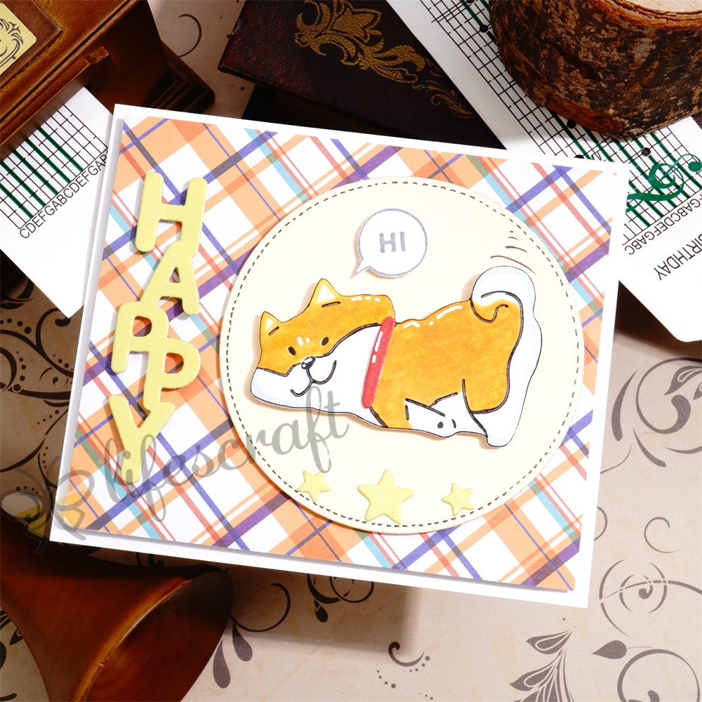 Lifescraft Happy Puppy Says "Hi" Metal Cutting Dies