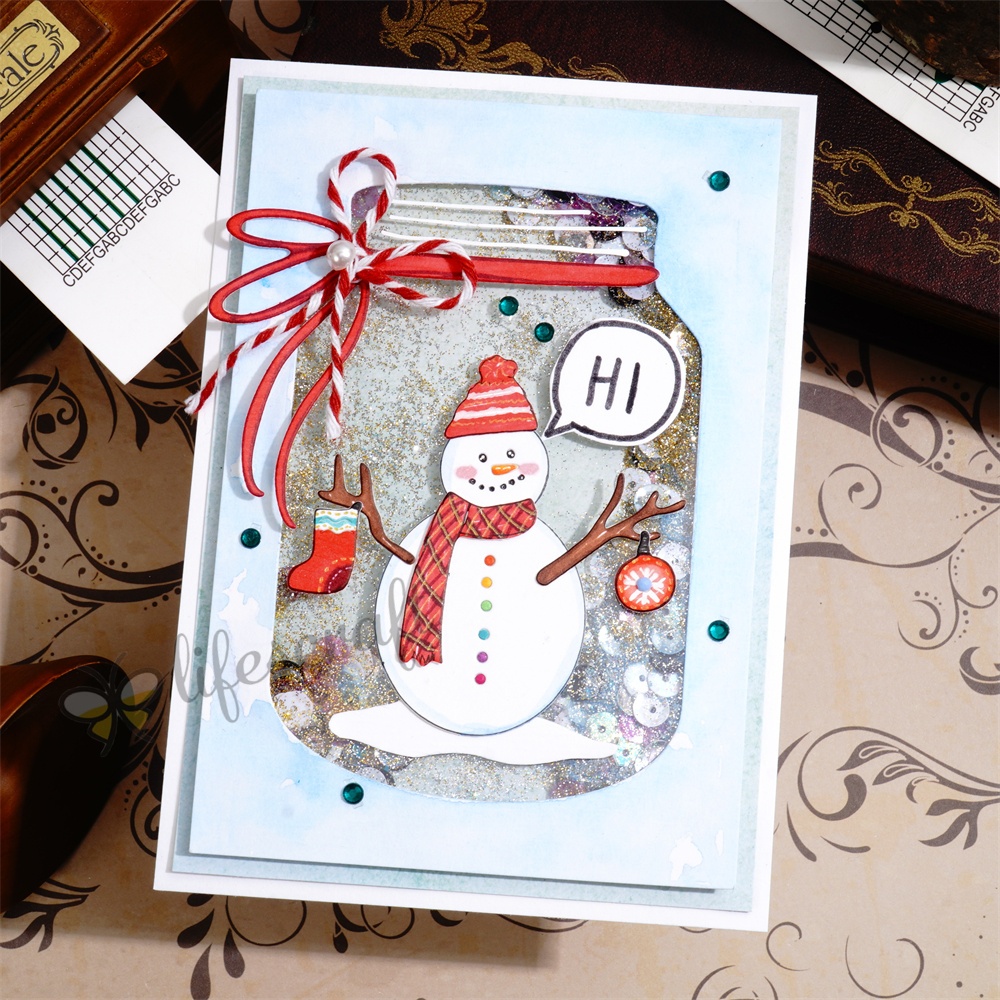 Lifescraft Snowman Glass Bottle Metal Cutting Dies