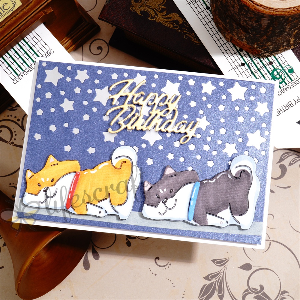 Lifescraft Happy Puppy Says "Hi" Metal Cutting Dies