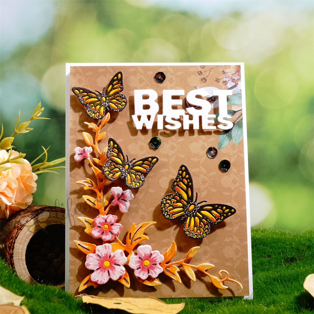 Lifescraft Butterflies and Morning Glories Metal Cutting Dies
