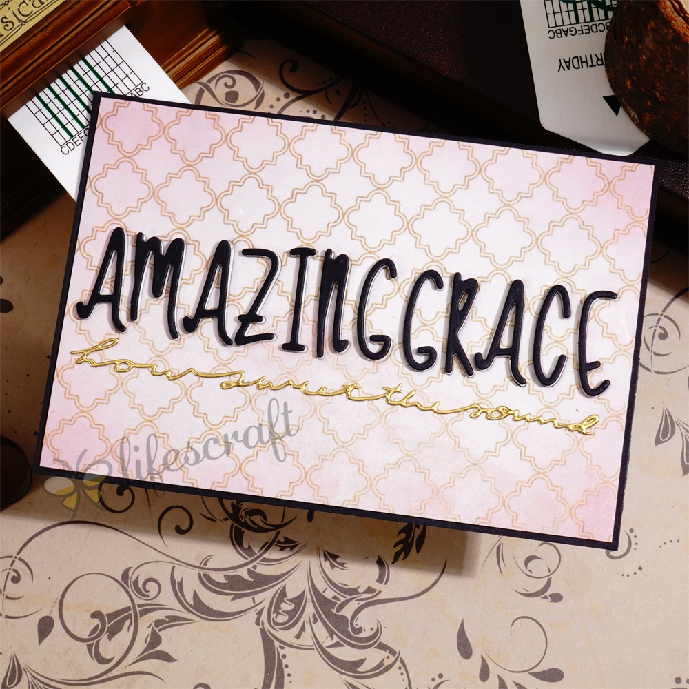 Lifescraft Amazing Grace Background Board Metal Cutting Dies