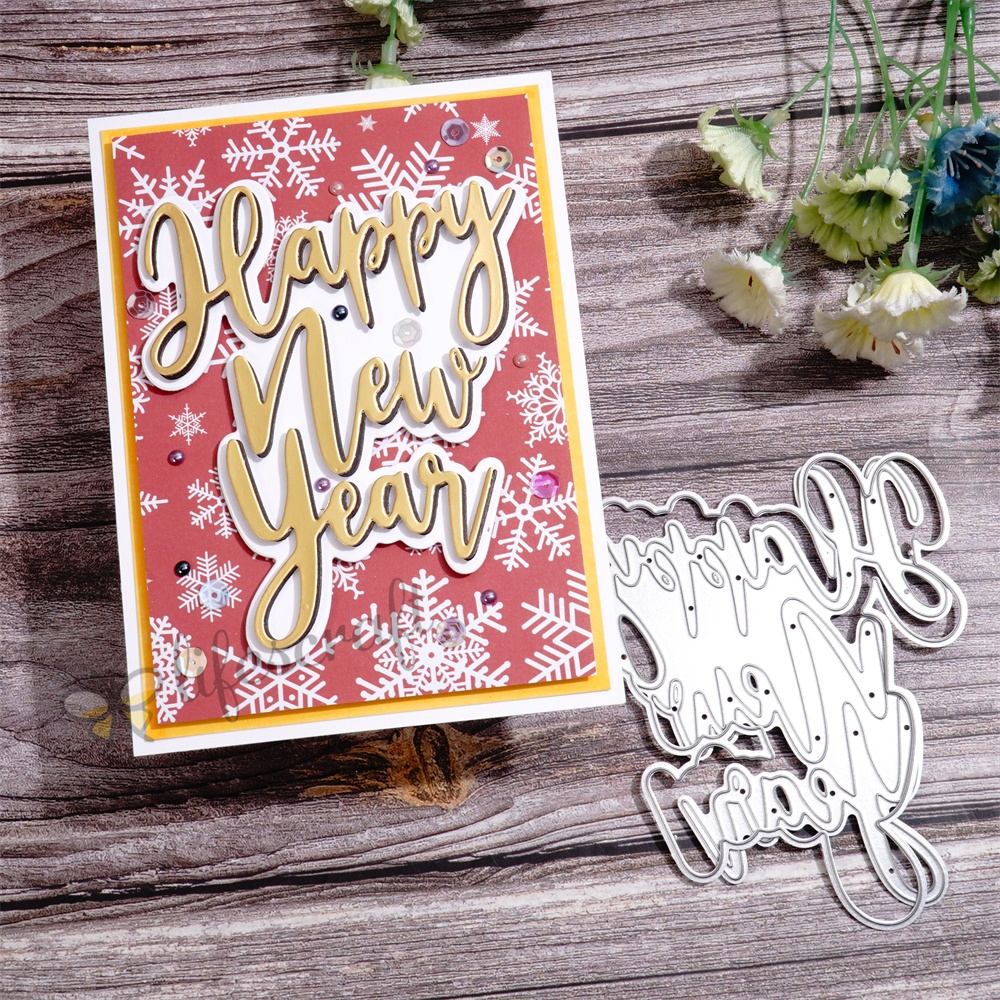Lifescraft Happy New Year Background Board Metal Cutting Dies