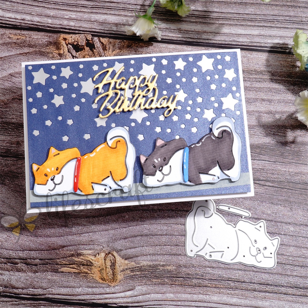 Lifescraft Happy Puppy Says "Hi" Metal Cutting Dies