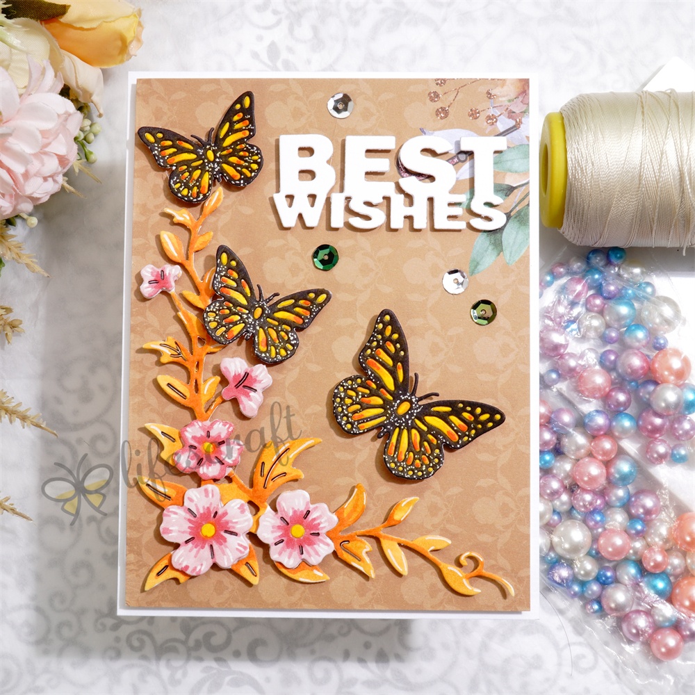 Lifescraft Butterflies and Morning Glories Metal Cutting Dies