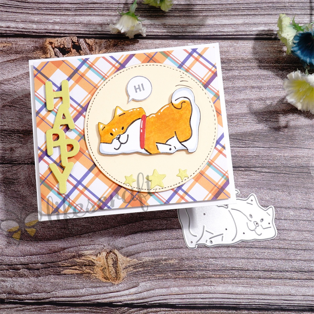 Lifescraft Happy Puppy Says "Hi" Metal Cutting Dies