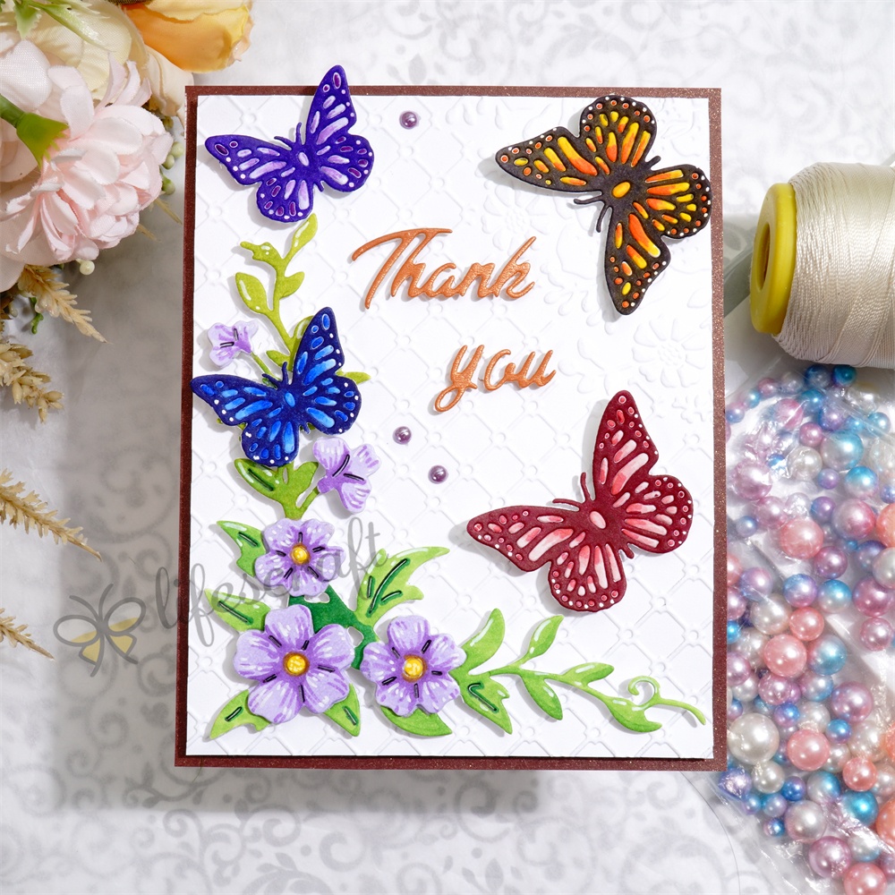 Lifescraft Butterflies and Morning Glories Metal Cutting Dies