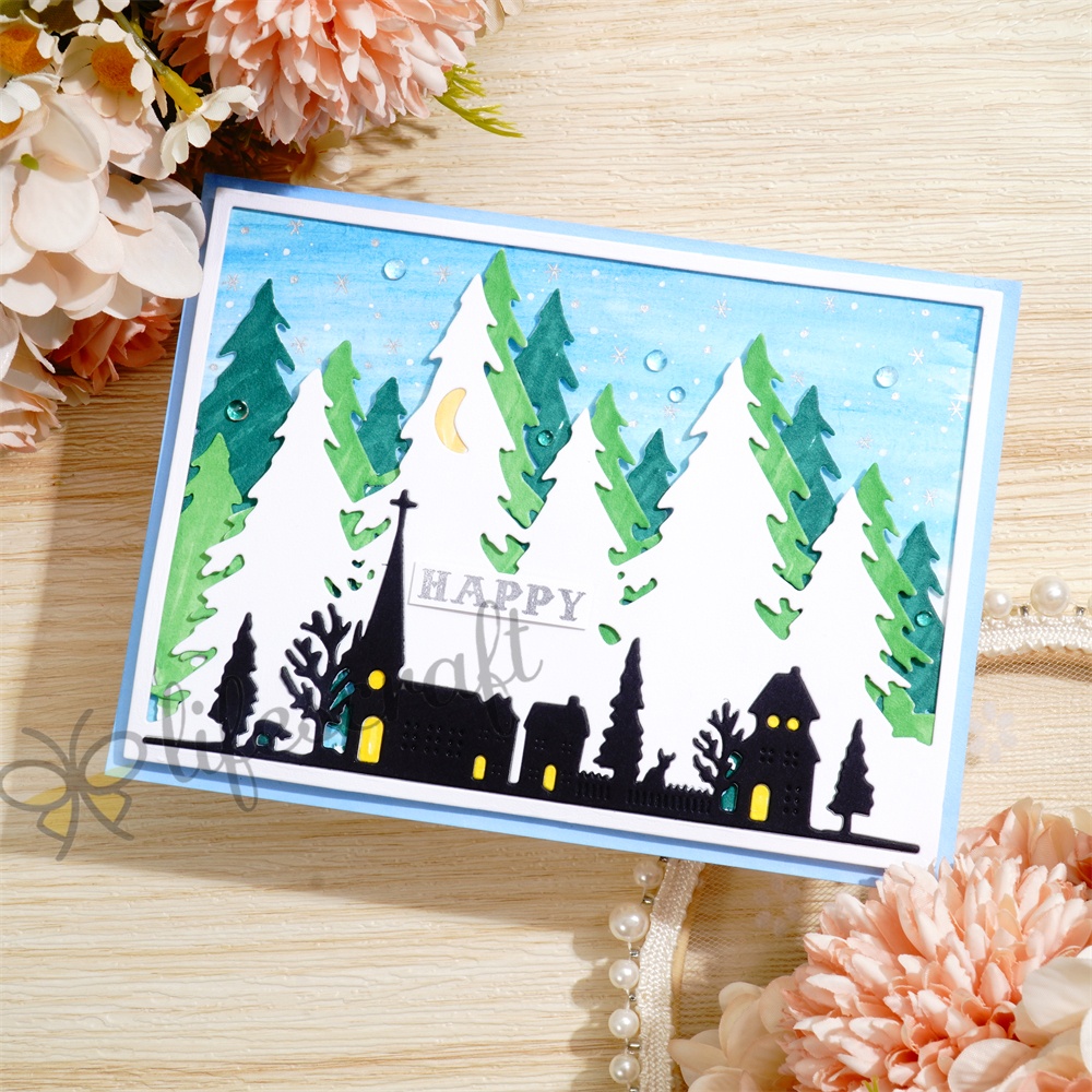 Lifescraft Church on a Snowy Night Metal Cutting Dies