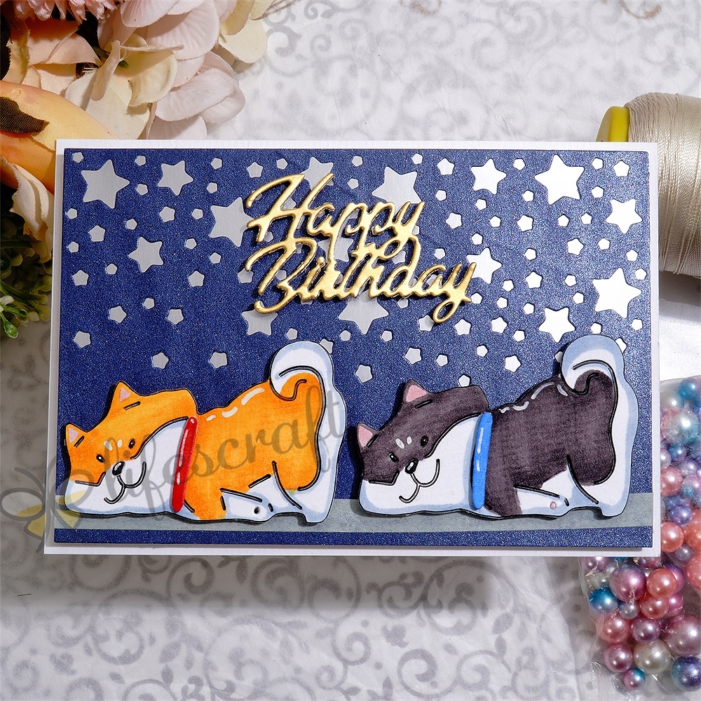 Lifescraft Happy Puppy Says "Hi" Metal Cutting Dies