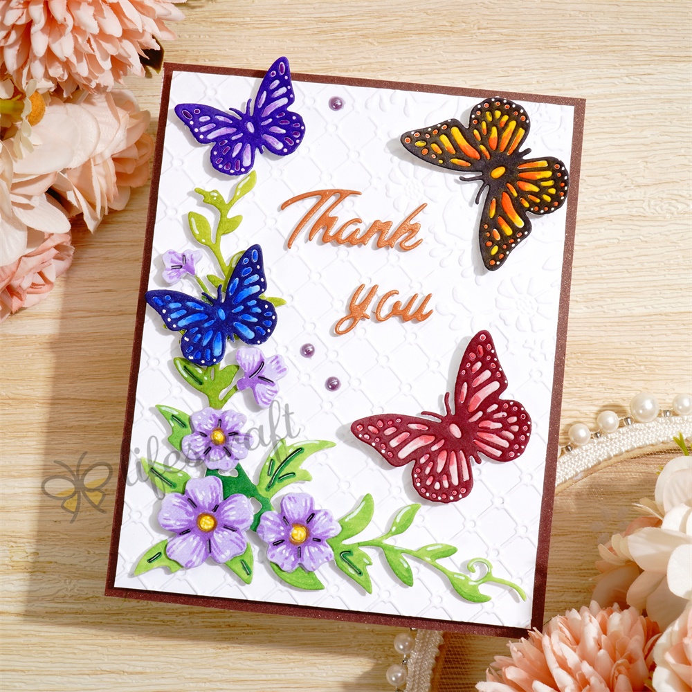 Lifescraft Butterflies and Morning Glories Metal Cutting Dies