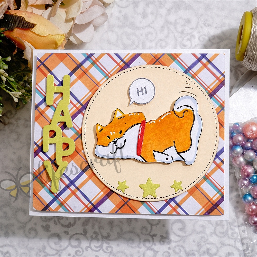 Lifescraft Happy Puppy Says "Hi" Metal Cutting Dies